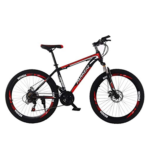 Mountain Bike : LIL 26 Inch Adult Mountain Bike 21-Speed Gear Shift Road Bike Mountain Trail Bike High Carbon Steel Frame Dual Disc Brakes Outroad Bicycles With Front Suspension Adjustable Seat