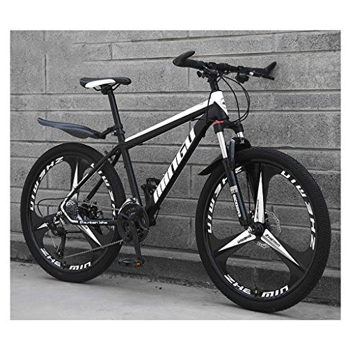 Mountain Bike : LIN 21 Speeds Mountain Bikes, 26 Inch Wheels High Carbon Steel Outroad Bicycles Adult Student Outdoors Mountain Bikes (Color : Black)