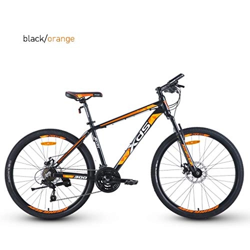 Mountain Bike : LIN Mountain Bike, 21-Speed Aluminum Alloy Outroad Bicycles Adult Student Outdoors Mountain Bikes 26 Inch Wheels (Color : Black / orange)