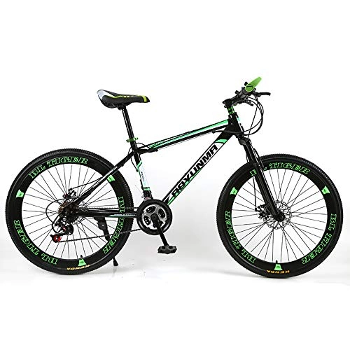 Mountain Bike : Link Co Shock Absorption Double Disc Brake Mountain Bike 27-Speed 40 Blades, Green