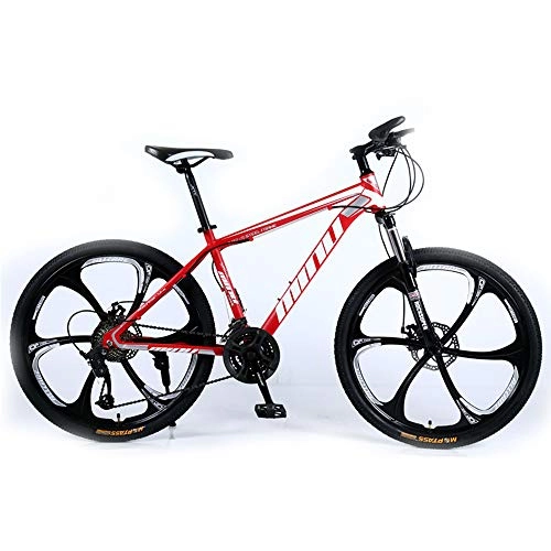 Mountain Bike : LISI Adult mountain bike 26 inch 30 speed one wheel off-road variable speed shock absorber men and women bicycle bicycle, Pink