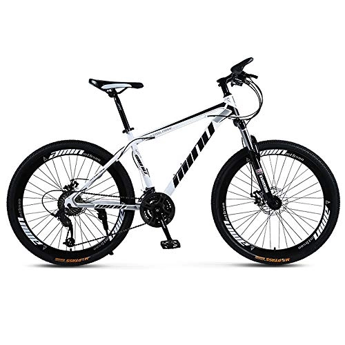 Mountain Bike : LISI Adult mountain bike 26 inch 30 speed one wheel off-road variable speed shock absorber men and women bicycle bicycle, White