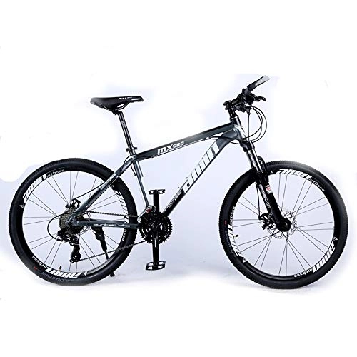 Mountain Bike : LISI Aluminum alloy 26 inch mountain bike 27 speed off-road adult speed mountain men and women bicycle, Gray
