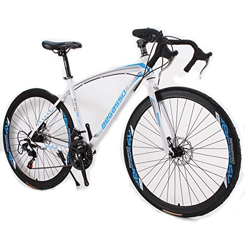 Mountain Bike : LISI Mountain bike variable speed bicycle adult male and female students bent bicycles 21 accelerated mountain bike, White