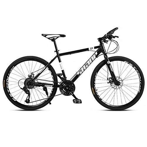 Mountain Bike : LIUCHUNYANSH Off-road Bike Mountain Bike Road Bicycle Men's MTB 24 Speed 24 / 26 Inch Wheels For Adult Womens (Color : Black, Size : 24in)