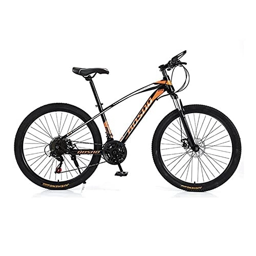 Mountain Bike : LIUXR 26 Inch Mountain Bikes, 21 Speed Suspension Fork MTB, High-Tensile Carbon Steel Frame Mountain Bicycle with Dual Disc Brake for Men and Women, Yellow