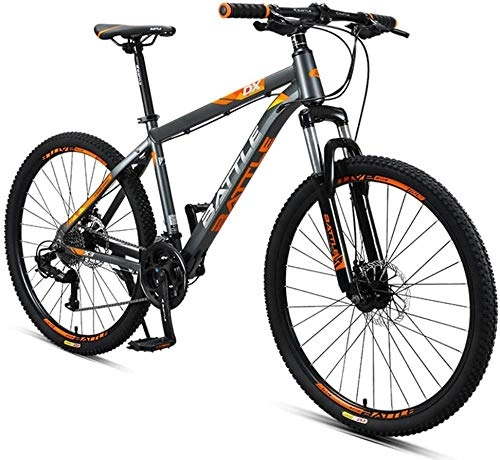 Mountain Bike : LIYONG Super Wind Speed Bike! 26 inch MTB mountain bike 27 speed gearshift youth bike with disc brakes aluminum frame hardtail MTB with free mudguards black-Gray-SX003