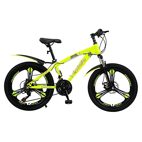 Mountain Bike : LLF 20inch Mountain Bike, 21 Speeds Disc-Brake MTB Bicycle Cycling Urban Commuter City Bicycle 4 Colors for Adult Student Outdoors Sport(Size:20inch, Color:Yellow)