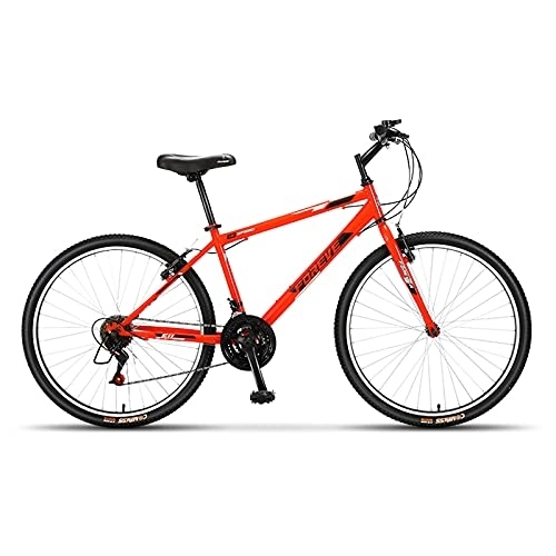 Mountain Bike : LLF 26 Inch Mountain Bike, 21 Speed Double Disc Brake Commuter Bicycle Riding To Work For Man Woman Teen(Size:26inch, Color:Orange)
