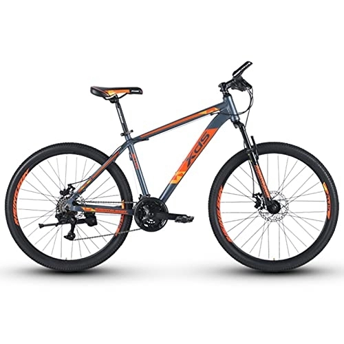 Mountain Bike : LLF 26 Inch Mountain Bike, Full Suspension 21 Speed High-Tensile Carbon Steel Frame MTB With Dual Disc Brake for Men And Women(Size:26inch, Color:Orange)