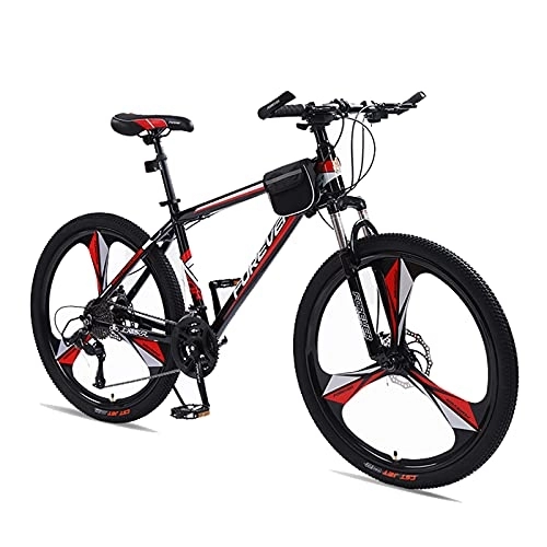 Mountain Bike : LLF 3 Knife Wheel Bicycle Double Disc Brakes Mountain Bike Various Bicycles Student MTB Racing for Adult Student Outdoors Sport(Size:27 speed, Color:Red)