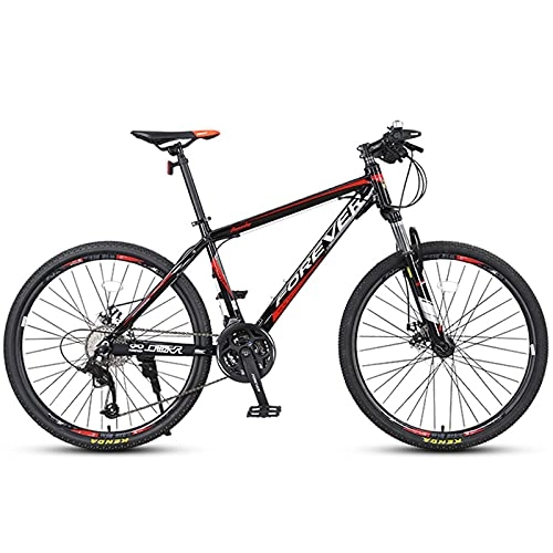 Mountain Bike : LLF Adult Mountain Bike, 24 Speeds, 24 / 26 / 27.5-Inch Wheels, High-carbon Steel Frame, Dual Mechanical Disc Brakes, Multiple Colors(Size:24inch, Color:Black)