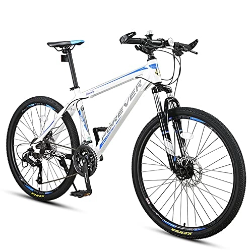 Mountain Bike : LLF Adult Mountain Bike, 24 Speeds, 24 / 26 / 27.5-Inch Wheels, High-carbon Steel Frame, Dual Mechanical Disc Brakes, Multiple Colors(Size:24inch, Color:White)