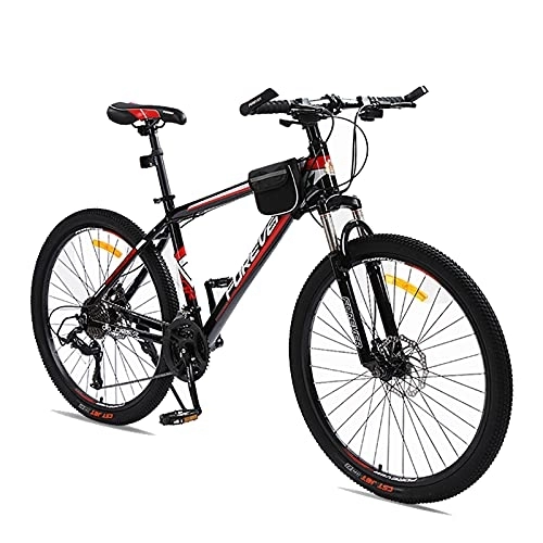 Mountain Bike : LLF Mens And Womens Mountain Bike, 24-Inch Wheels, 21-30 Speed Shifters, Aluminum Frame Dual-Disc Brake MTB Bicycle(Size:24 speed, Color:Red)