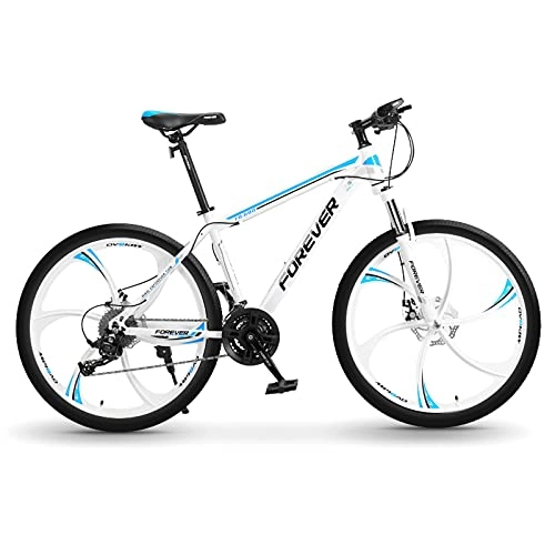 Mountain Bike : LLF Mountain Bike, 26 Inch Bikes, Double Disc Brake Lightweight Aluminum Alloy Frame, 6 Knife Wheel Variable Speed Bicycle Shock Absorption Road Bicycle(Size:24 speed, Color:Blue)