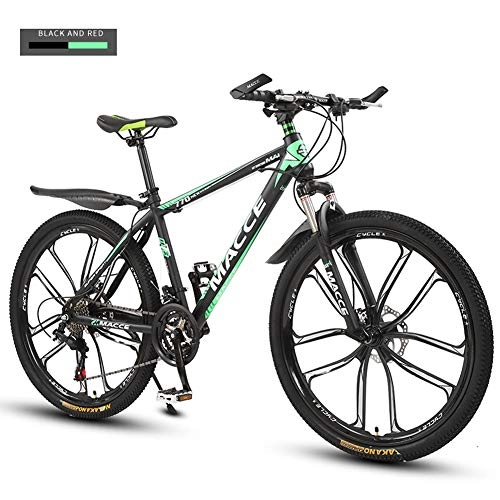 Mountain Bike : LOVE-HOME 26 Inch Mountain Bikes, High-Carbon Steel Hardtail Front+Rear Mudgard Road Bike, City Bicycle with Suspension Adjustable Seat, Unisex, 21 Speed, B+ 10 Spoke