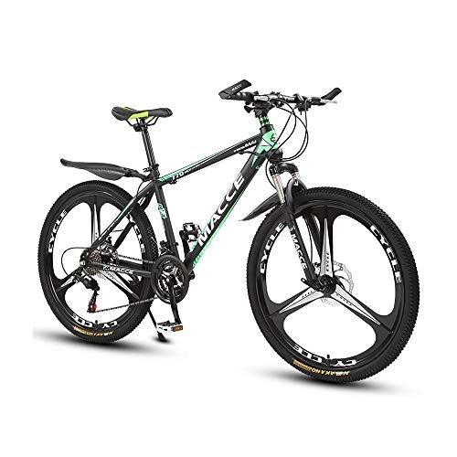 Mountain Bike : LRHD Mountain Bike 24 / 26 Inch 21 Speed High-carbon Steel Frame Bicycle Fork Suspension 3 Knives Transmission Damping Urban Track Bike Beach Bicycle MTB Bike Outdoor Cycling(Black and Green)