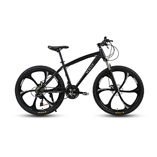 Mountain Bike : LRHD Mountain Bikes, 24 / 26 Inch Men and Women MTB Bicycle, High-carbon Steel Hardtail Urban Track Bike, Students Shift Dual Disc Brakes Adjustable Seat, 21 Speed, Black 6 knives