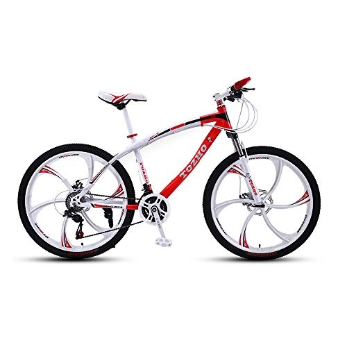 Mountain Bike : LRHD Mountain Bikes, 26 Inch Men's Mountain Bikes, High-carbon Steel Fat Tire Hardtail Urban Track Bike, Mountain Bicycle with Front Suspension Adjustable Seat, 21 Speed, Red 3 Knife (Size : X-Large)