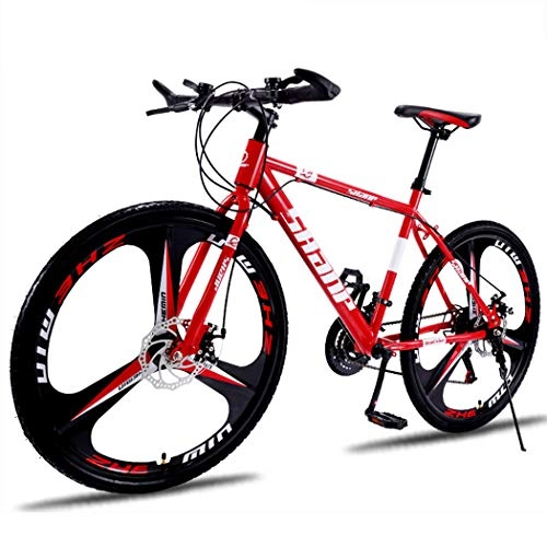 Mountain Bike : LSCC Bikes for Adult, 21-Speed Carbon steel Bicycles All Terrain, 26" Mountain Ebike for Mens Dual Disc Outdoors Mountain Bike, Red