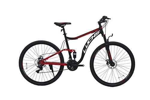 Mountain Bike : LUCHS Mountain Bike »Wildcat 29 Inch Full MTB Mountain Bike Bicycle Bike 21 Speed Derailleur Gear from Shimano (Black / Red)