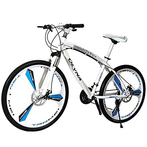Mountain Bike : LUNAH Mountain Bikes, Steel Frame 24 Speed, Front And Rear Shock Absorbers Double Disc Brake Bike 26 Inch