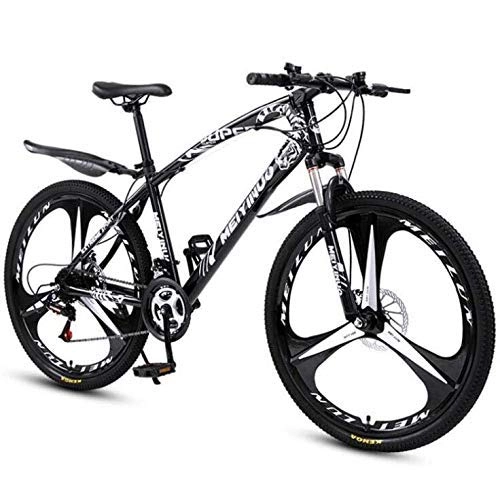 Mountain Bike : LUO Mountain Bike Bicycle for Adult, High-Carbon Steel Frame, All Terrain Hardtail Mountain Bikes, Black, 26 inch 27 Speed, Black, 26 inch 21 Speed