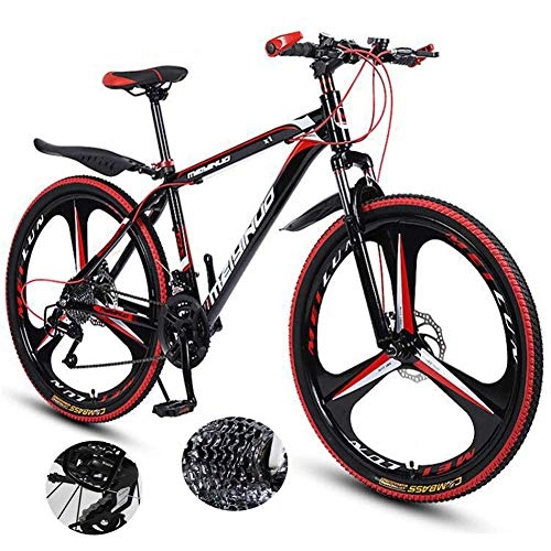 Mountain Bike : LXDDP Mountain Bike Aluminum Frame Bicycle Fork Suspension 3 Spoke Wheels Double Disc Brakes Bicycle Aluminum Racing Bicycle Outdoor Cycling