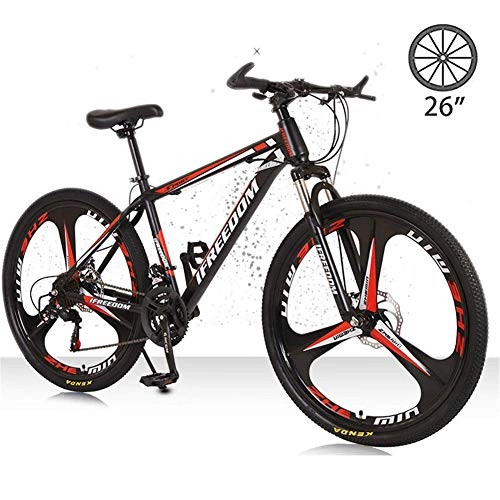 Mountain Bike : LXDDP Mountain Bike, Outdoor Carbon Steel Double Brake Bicycle, 26-Inch / Medium High Cycling, 26-Inch Wheels for Adult and Teen