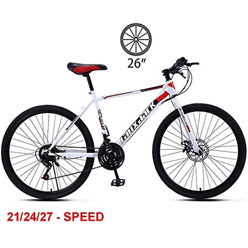 Mountain Bike : LXDDP Mountain Bike Sport Bicycle, 21 / 24 / 27-Speed Anti-Skid Bike, Ultra-Light Carbon Steel Frame and Non-Slip Tires for Adult Students