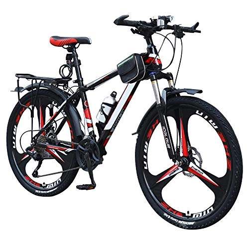 Mountain Bike : LXLCZ Mountain Bike Foldable With Double Disc Brake Aluminum Alloy Frame Lighttweight 26 Inch 21speed 3 Spoke Wheels Hardtail Bicycles Adjustable Seat Adult Mtb For Men Women