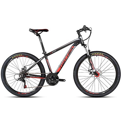 Mountain Bike : LXZH Mountain Bike 21 Speed Shimano, 26 Inch Aluminum City Bike Home Bicycle with Bottle Holder, Double Disc Brake Shock Absorber, Red