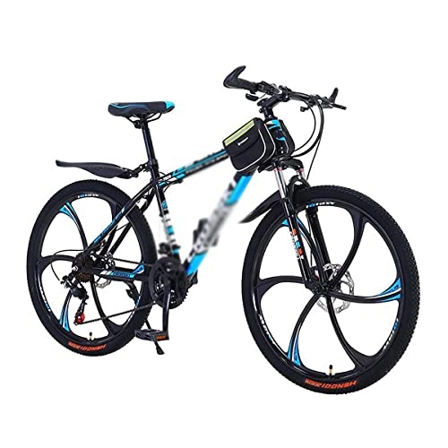 Mountain Bike : LZZB 21 Speed Mountain Bicycle 26 inch Daul Disc Brake Mens Bikes Carbon Steel Frame with Suspension Fork for Adults Mens Womens / Blue / 21 Speed