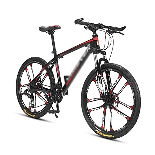 Mountain Bike : LZZB 26 inch Mountain Bike 21 Speed Dual Disc Brake City Moutain Bicycle Suitable for Men and Women Cycling Enthusiasts / Red / 27 Speed