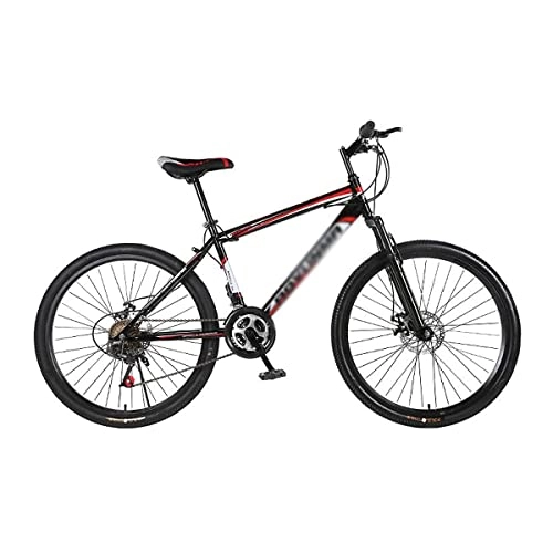 Mountain Bike : LZZB 26 Inches Wheels Mountain Bike 21 Speed Bicycle Carbon Steel Frame with Mechanical Double Disc Brake and Suspension Fork for Unisex Adult(Color:Red) / Red