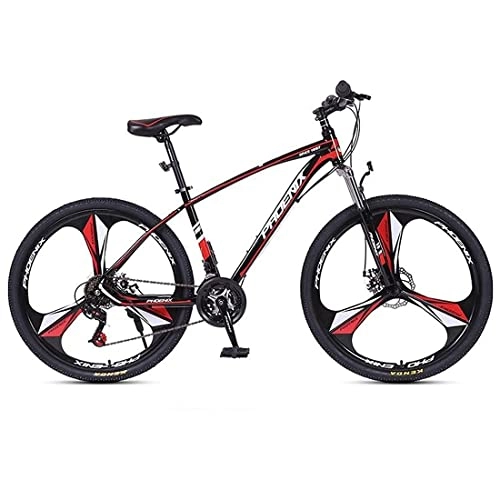 Mountain Bike : LZZB 27.5 inch Mountain Bike, MTB, Suitable for Men and Women Cycling Enthusiasts, 24 Speed Gearshift, Fork Suspension, Dual Disc Brakes(Size:27 Speed, Color:Blue) / Red / 24 Speed