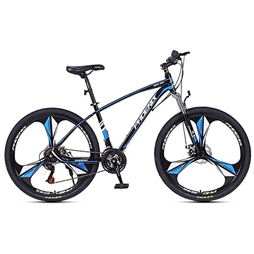 Mountain Bike : LZZB 27.5 Wheels Mountain Bike Daul Disc Brakes 24 / 27 Speed Mens Bicycle Front Suspension MTB with Carbon Steel Frame / Blue / 27 Speed