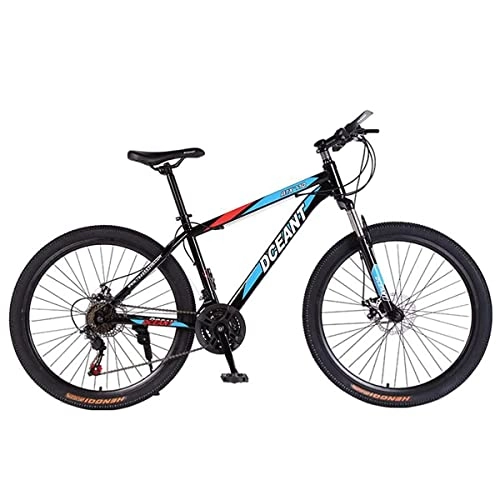 Mountain Bike : LZZB Hardtail Mountain Bike 26" Wheel Mountain Trail Bike High Carbon Steel Outroad Bicycles 21 Speed Front Suspension Bicycle Daul Disc Brakes MTB(Color:Blue) / Blue