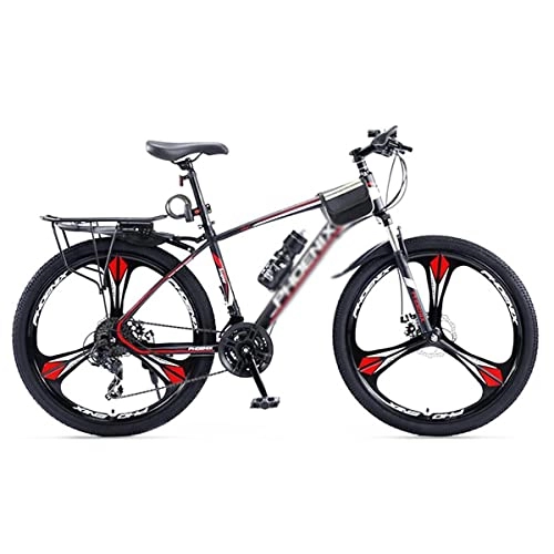 Mountain Bike : LZZB Mountain Bike for Adults Mens Womens 24 Speed Steel Frame 27.5 Inches One Wheel with Dual Suspension and Suspension Fork(Size:27 Speed, Color:Black) / Red / 24 Speed
