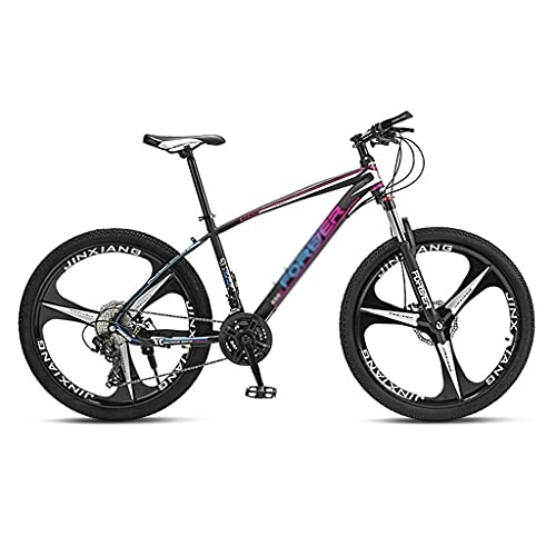 Mountain Bike : M-YN 26 Mountain Bike 21 / 24 / 27 Speed MTB Bicycle With Suspension Fork, Dual-Disc Brake, Fenders Urban Commuter City Bicycle(Size:21speed, Color:purple)