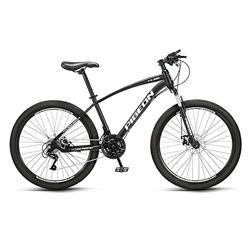 Mountain Bike : MDZZYQDS 26-inch Adult Mountain Bike, 24 Speed High Carbon Steel Frame and Double Disc Brake, Front Suspension Anti-Slip Shock-Absorbing Men and Womens Outdoor Cycling Road Bike