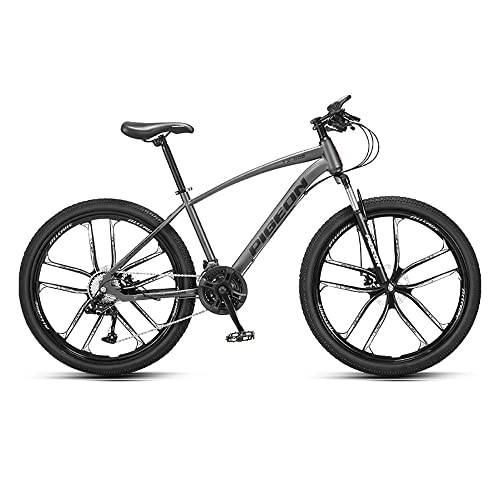 Mountain Bike : MDZZYQDS 26 inch Adult Mountain Bike, High-carbon Steel Hardtail Mountain Bike, Disc Brake 30 Speed Gears System Lockable Front Suspension MTB Bicycle Cycling Road Bike
