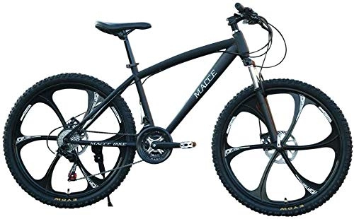 Mountain Bike : Men's 26 inch carbon steel mountain bike 21 speed bicycle full suspension mountain bike-simple style mountain bike-Black
