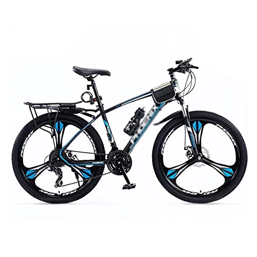 Mountain Bike : MENG 26 in Wheel Dual Disc Brake Mens Mountain Bike Carbon Steel Frame 24 Speed Outdoors Sport Cycling Road Bikes Exercise Bikes / Blue / 24 Speed