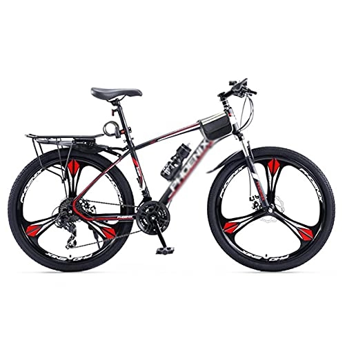 Mountain Bike : MENG Mountain Bike for Adults Mens Womens 24 Speed Steel Frame 27.5 Inches One Wheel with Dual Suspension and Suspension Fork(Size:27 Speed, Color:Black) / Red / 27 Speed
