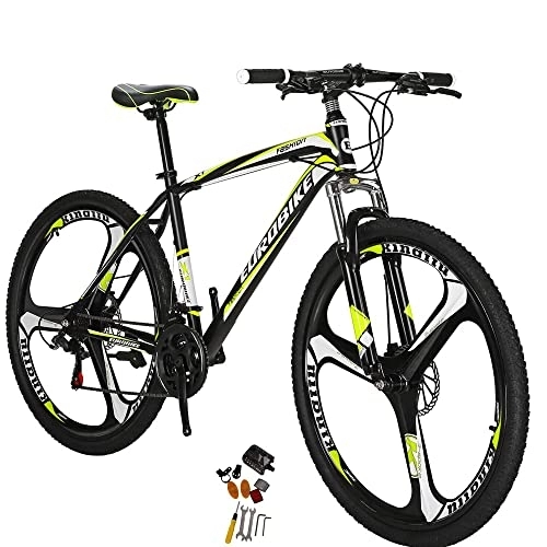 Mountain Bike : Mens Mountain Bike 27.5'' Wheels for Adult Men and Women 17'' Frame (black yellow)