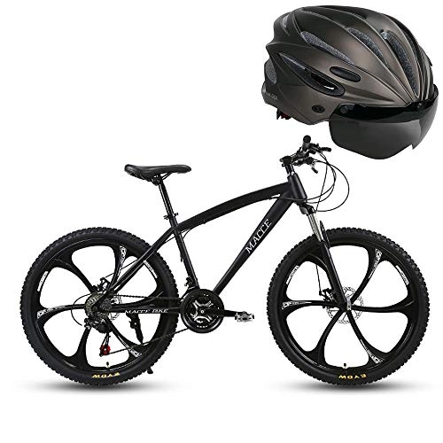 Mountain Bike : Mens Mountain Bike, Adult 26-inch Mountain Bike, Beach Snowmobile Bike, Double Disc Brake Bike, Aluminum Rim City Bike 21-27 Speed, Load 200KG, Multiple Colors