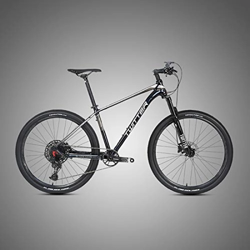 Mountain Bike : MICAKO Mountain Bike, 27.5 Inch with Super Lightweight Aluminum-Magnesium Alloy Mechanical Double Disc Brakes, Premium Full Suspension and SX-12 Speed Gear, Silver, 29 * 17inch