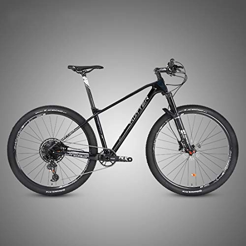 Mountain Bike : MICAKO MTB - Mountain Bike, 27.5 / 29 Inch with Super Lightweight Carbon Fiber Mechanical Double Disc Brakes, Premium Full Suspension and SRAM-GX-12 Speed Gear, Black, 27.5inch*15.5inch