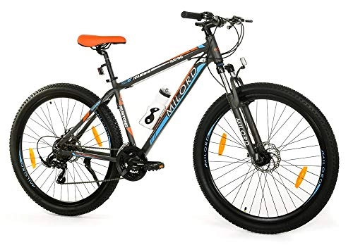 Mountain Bike : Milord. 29 inch 21 Speed Black and Orange MTB Mountain Trekking Bike Mustang